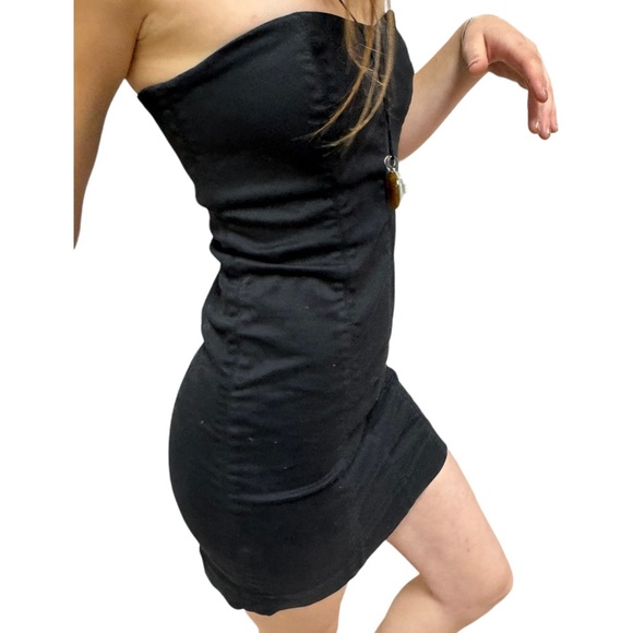 Joes Jeans The Legging Black Strapless Sweetheart Back Zip BodyCon Mini Dress - Picture 4 of 13